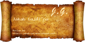Jakab Gajána névjegykártya